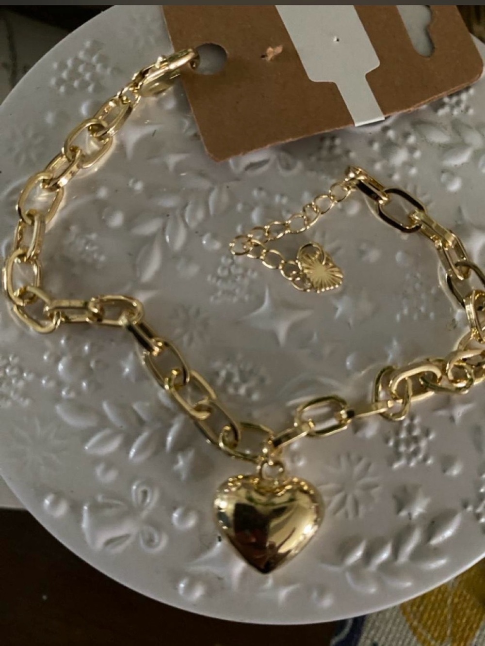 Gold color Heart Charm Link Bracelet - Women Jewelry (Good Quality material)